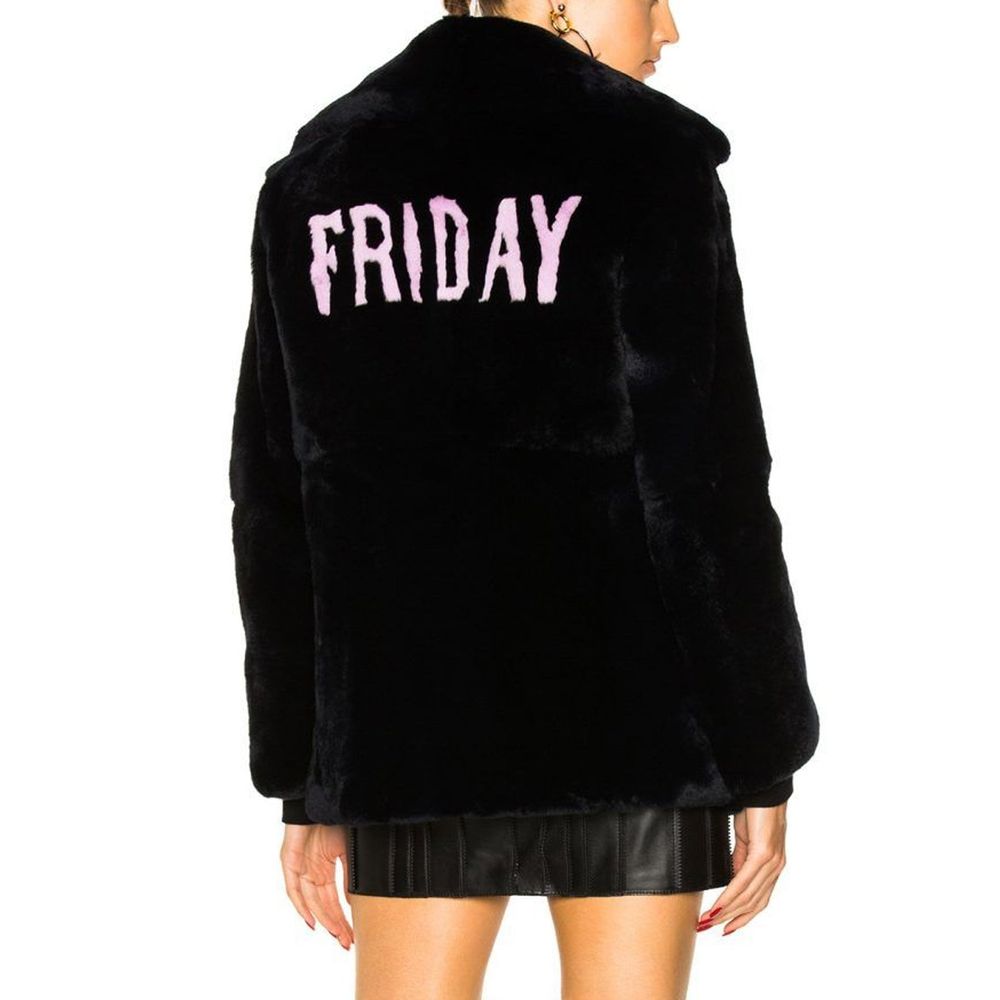 Alberta Ferretti Blauer Hasenfellmantel